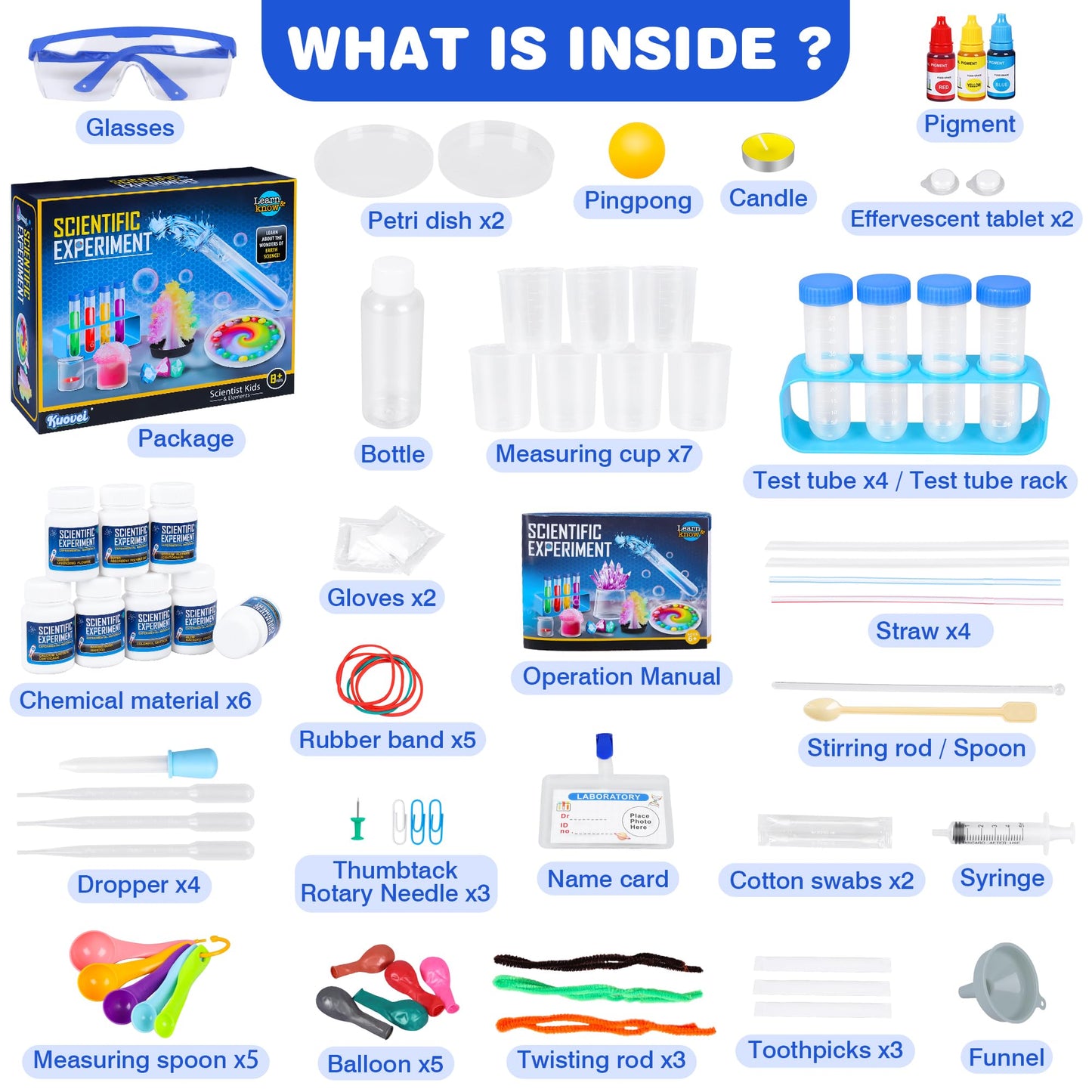 Science Kit for Kids,80 Science Lab Experiments,Scientist Costume Role Play STEM Educational Learning Scientific Tools,Birthday Gifts and Toys for 6 7 8 9 Years Old Boys Girls Kids