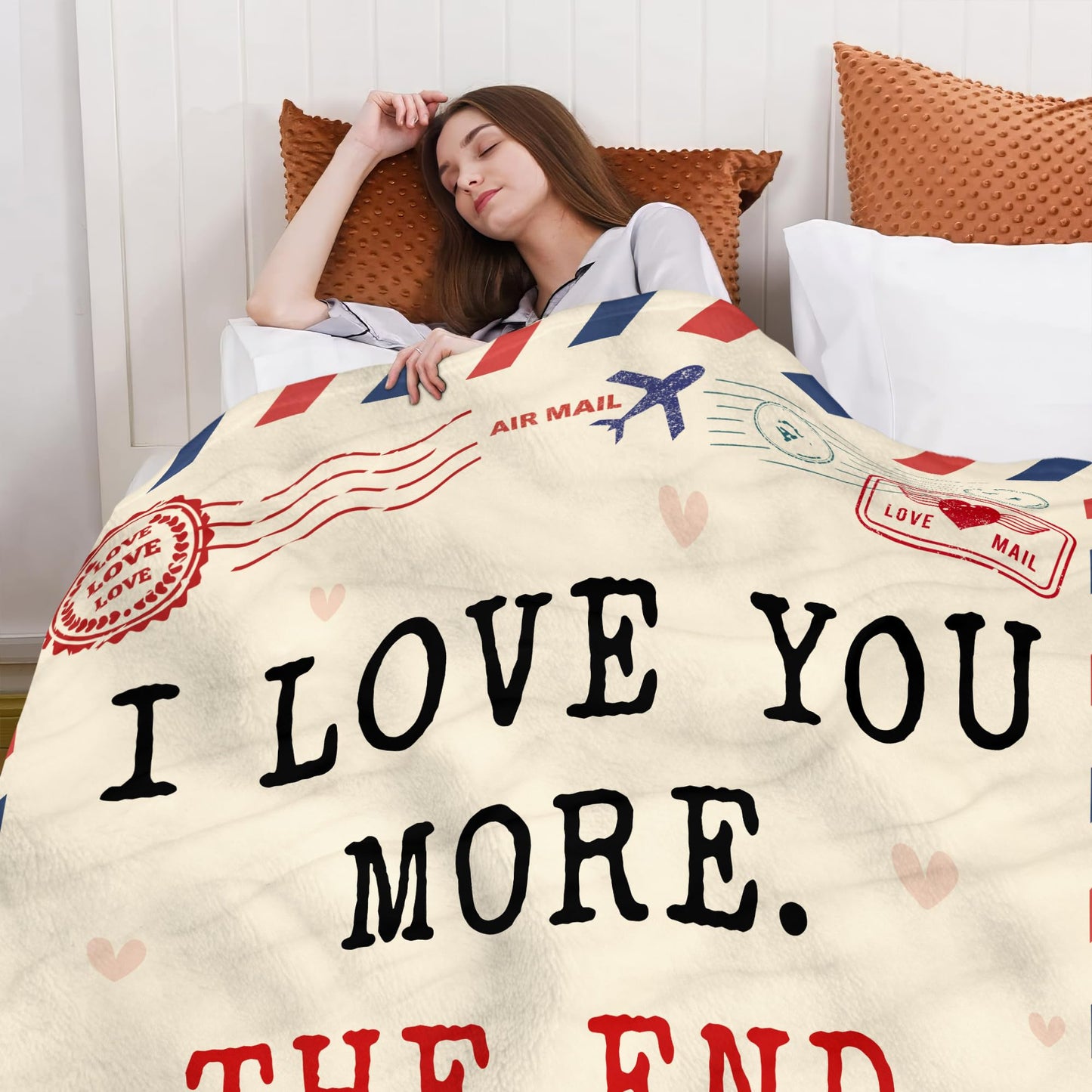 WRAPIX Anniversary Wedding Gifts for Women - I Love You More Soft Fleece Throw Blanket 50x60 in - Birthday Gifts for Girlfriend Boyfriend Him Her, Wife Husband Gift Ideas, Couple Blanket