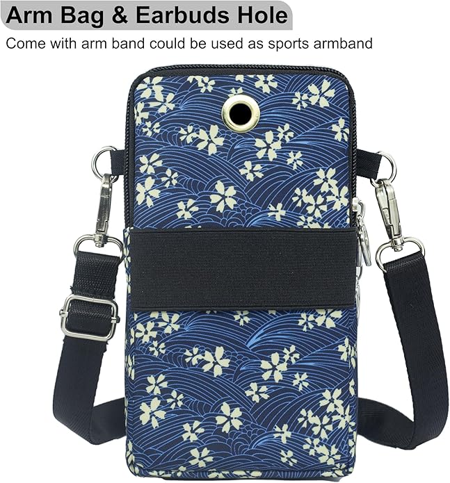 JANKS Small Crossbody Bag for Women - Mini Phone Purses with Crossbody Strap and Wallet - Nylon Arm Bag