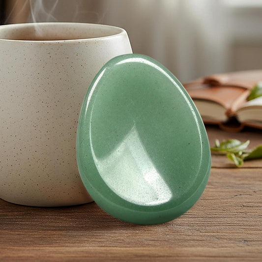 Green Aventurine Jade Crystals Healing Thumb Worry Stone Pocket Palm Meditation Crystal Teardrop Drop Gemstone