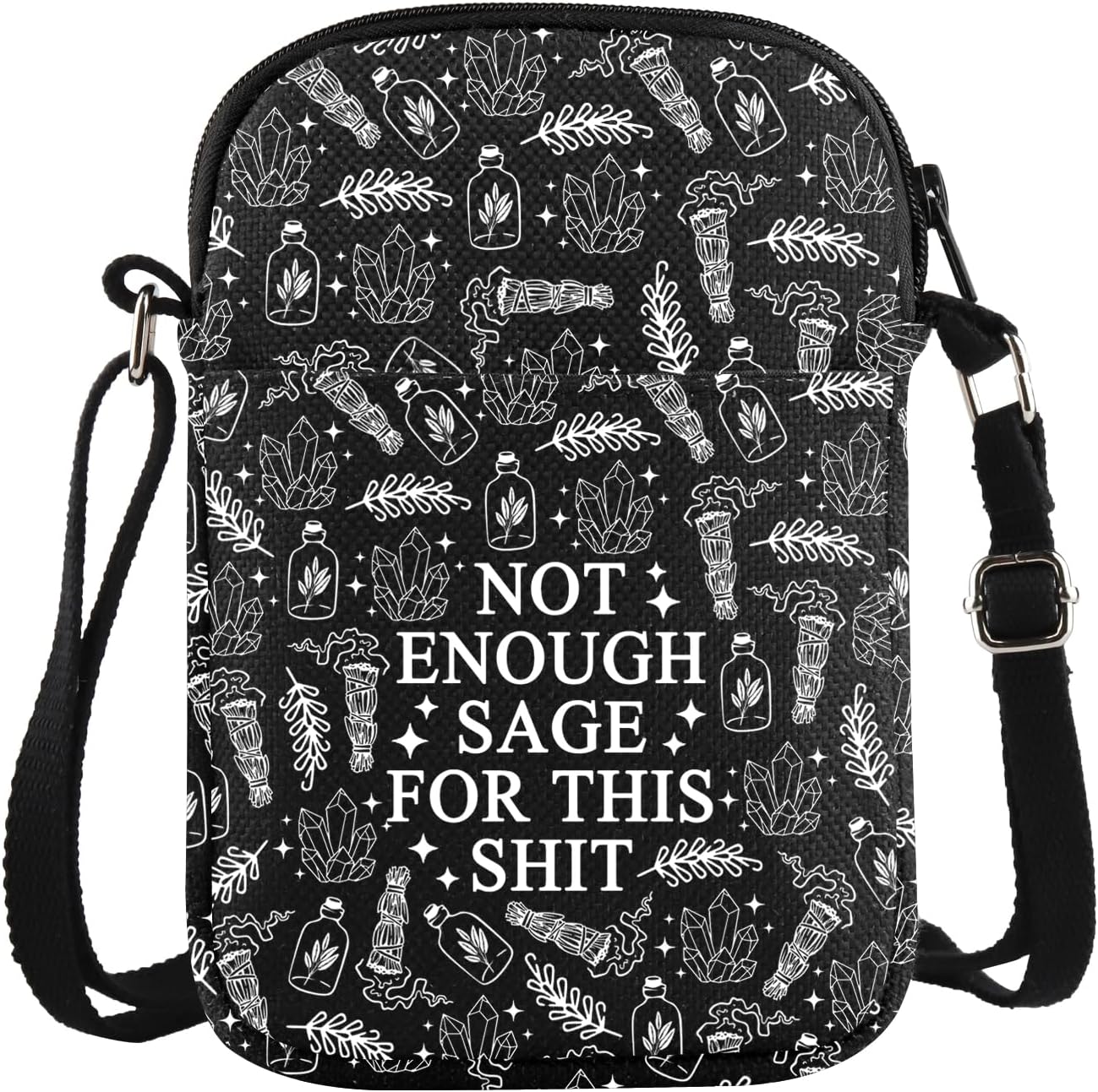 JXGZSO Funny Sage Bag Witchy Gift Not Enough Sage For This Sh*t Crossbody Bag Sage Lover Gift