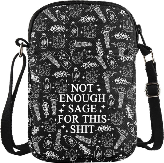 JXGZSO Funny Sage Bag Witchy Gift Not Enough Sage For This Sh*t Crossbody Bag Sage Lover Gift
