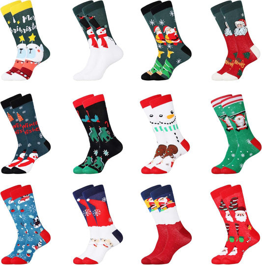 Jeasona Mens Funny Fun Crazy Funky Dress Crew Socks Gifts for Men Dad Grandpa