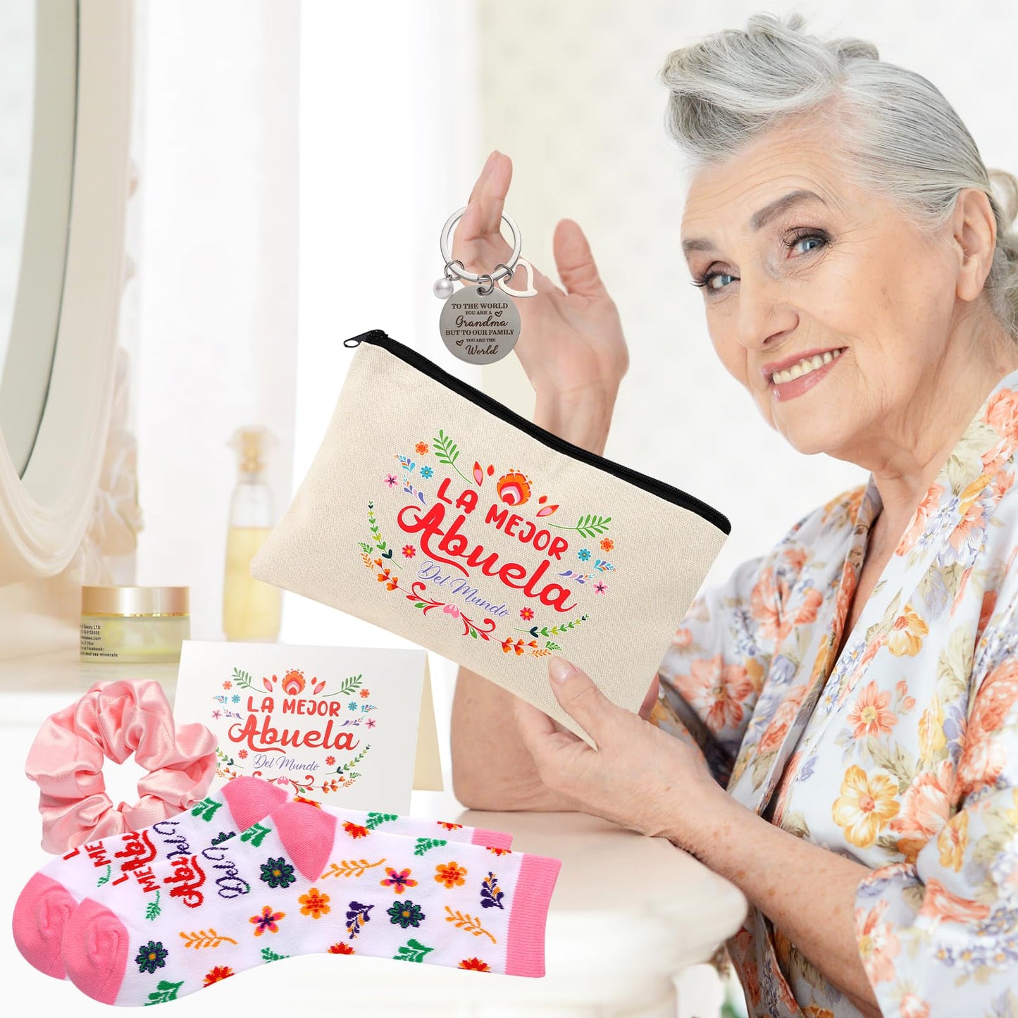 Kolewo4ever 12 Pieces Spanish Grandma Gifts Mothers Day Gifts Birthday Gift for Grandmom from Granddaughter Grandson,Best Grandma Gift for Gigi Grandmother