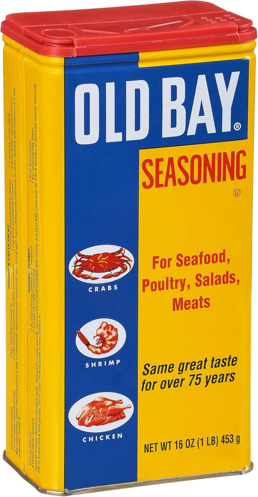 OLD BAY Seasoning, 16 oz - One 16 Ounce Fan-Favorite Tin Can of OLD BAY All-Purpose Seasoning with Unique Blend of 18 Spices and Herbs for Crabs, Shrimp, Poultry, Fries, and More