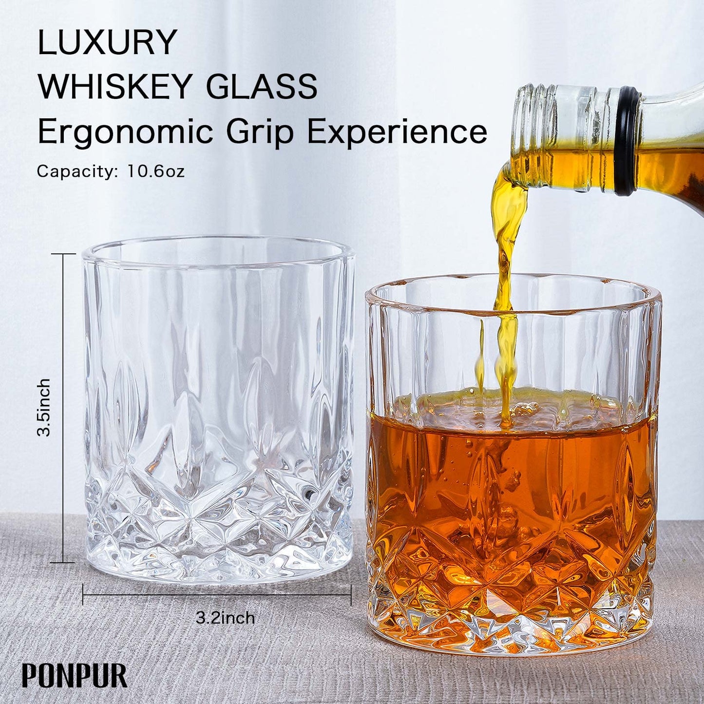 PONPUR Gifts for Grandpa Papa, Whiskey Decanter Set for Grandfather, Unique Grandpa Birthday Gift from Granddaughter Grandson, Best Christmas Retirement Presents for Whisky Scotch Bourbon Lovers