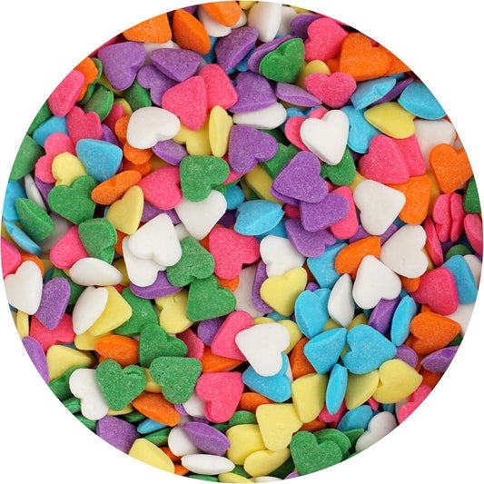 Multi Color Confetti Mix Heart Sprinkles 3.28 oz, Rainbow Heart Sprinkles For Cake Decorating, Baking, Ice Cream & More, The Hampton Candy Company