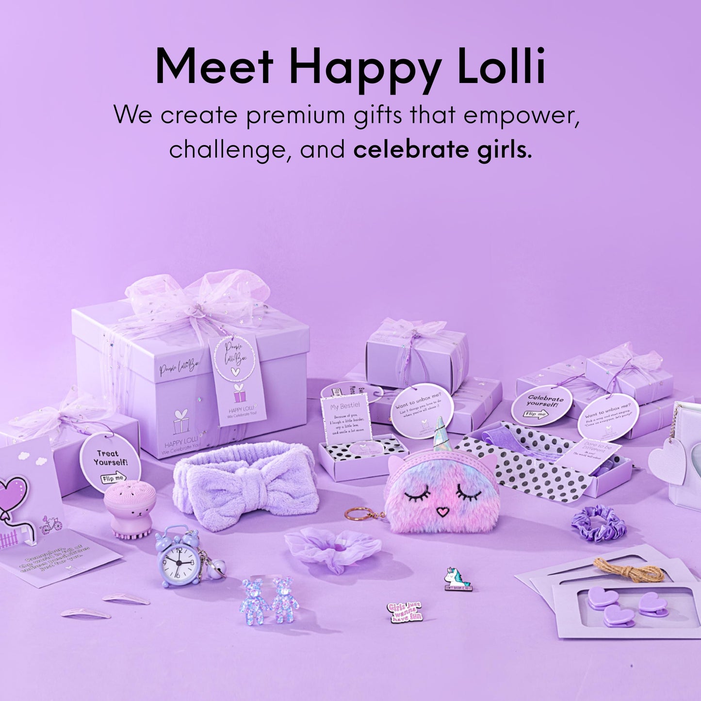 HAPPY LOLLI Birthday Gift Basket for Tween & Teen Girls – 8 Trendy Gifts with Tasks & Empowering Cards – Perfect for Birthdays, Back to School & More!