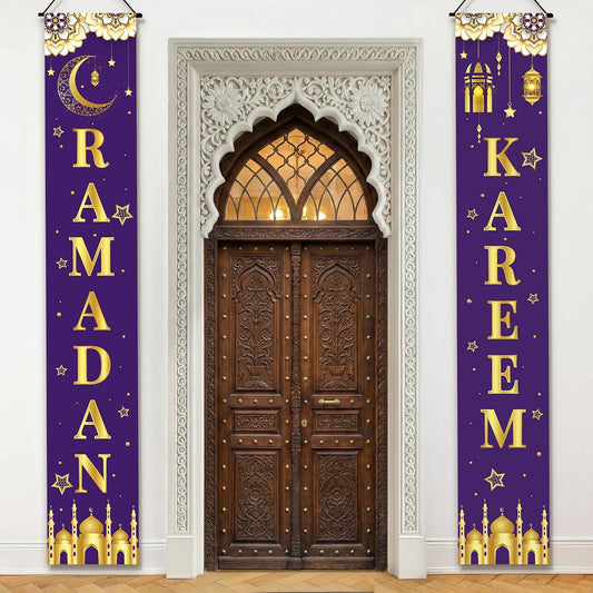 KatchOn, Ramadan Kareem Banner - XtraLarge, 72x12 Inch | Ramadan Door Banner for Ramadan Decorations for Home | Ramadan Kareem Decoration | Ramadan Mubarak Banner, Ramzan Decorations | Ramadan and Eid Decoration