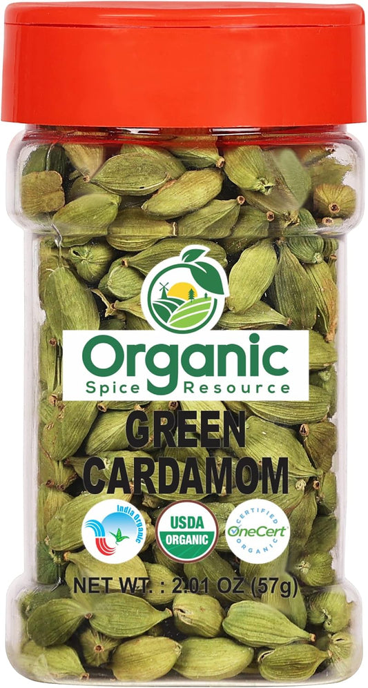 Organic Cardamom Pods | 2.01 oz - 57g | USDA Organic | Vegan | Non-GMO, All Natural Blend - 100% Raw from India, by SHOPOSR