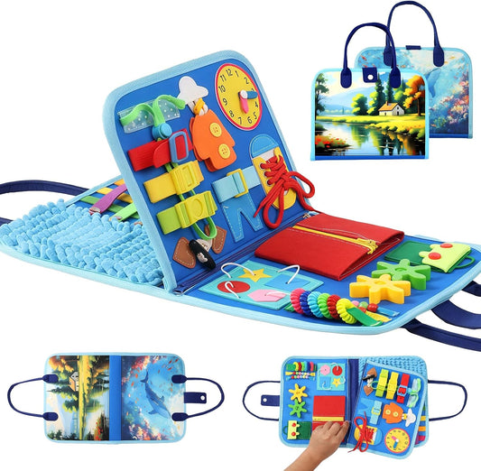 Fidget Blanket for Adults with Dementia, Alzheimer's Sensory Activities for Seniors, Autistic Children Fidget Toys & Toddler Busy Board, Gifts for People with Dementia, Gift for Mother's Day