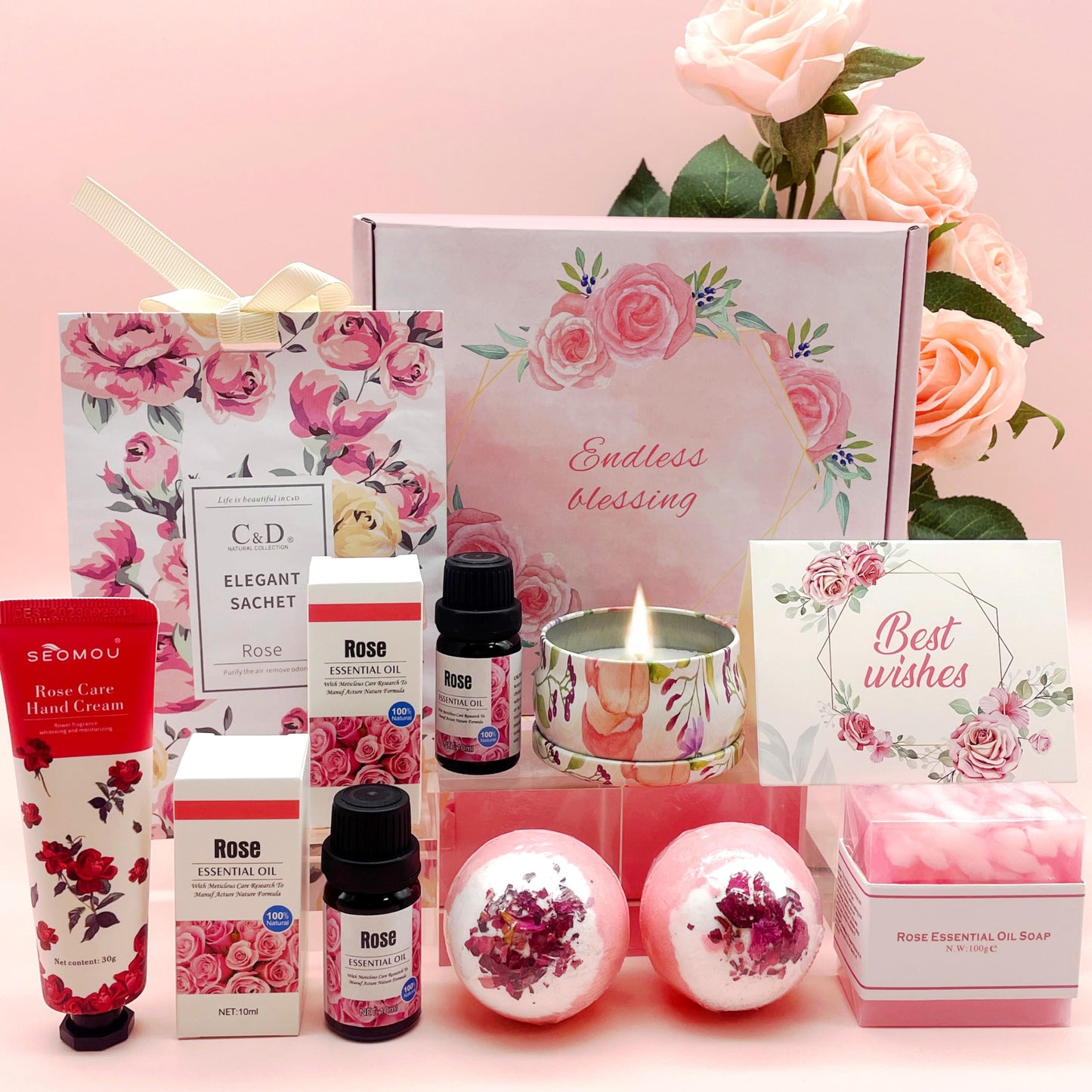 Birthday Gifts for Women, Spa Gift Sets for Women, Bath Set Self Care Package for Her, Get Well Soon Gift Basket for Best Friends Mum Sister, Graduation Gift Thinking You Gift Box