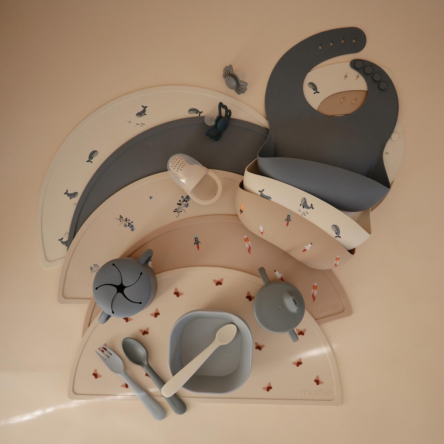 mushie Silicone Baby Fresh Fruit & Food Feeder Pacifier | 6 Months+ (Shifting Sand)