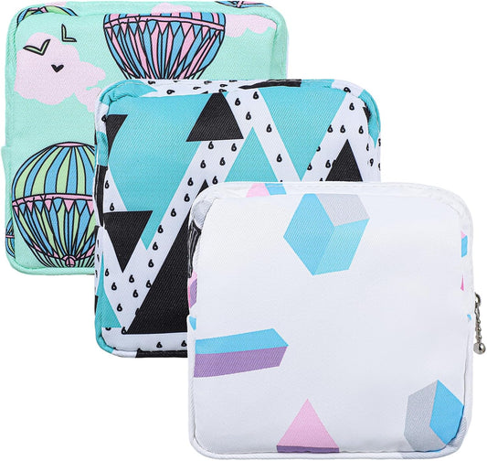 Ymapinc 3Pcs Sanitary Napkin Storage Bag Period Bags for Teen Girls for School Portable Tampon Storage Pouch for Women Ladies with Zipper Feminine Necessities