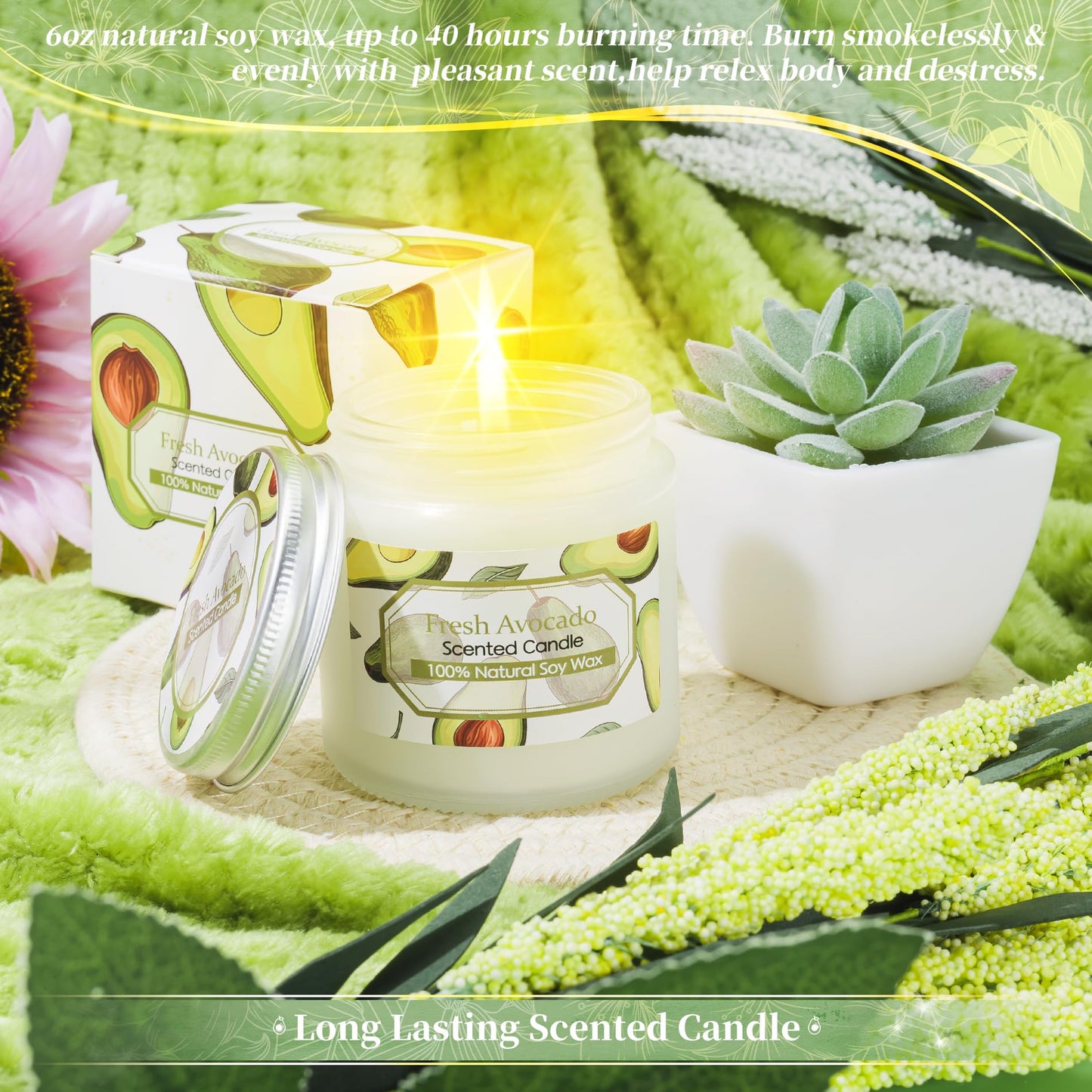 Avocado Self Care Package for Women-12PCS Avocado Themed Birthday Box for Woman Get Well Soon Gift for Women Relaxing Spa Gifts Basket Care Package with Luxury Flannel Blanket