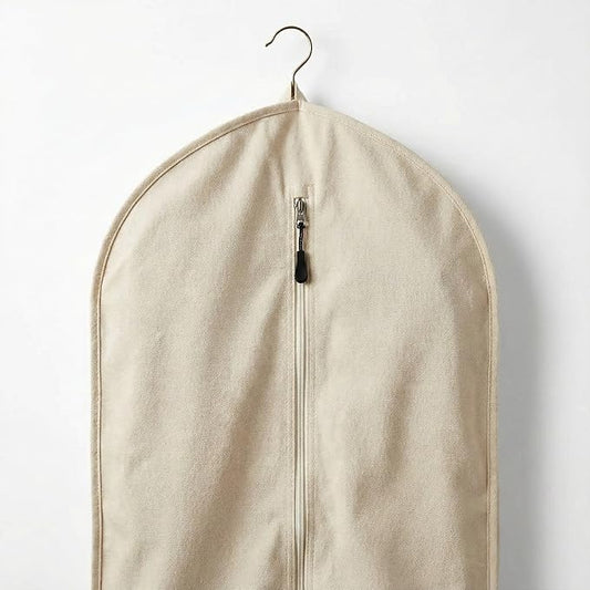 100% Cotton Garment Bag | Long | Breathable Garment Bags for Hanging Clothes | Garment Storage Bag for Long Dresses & Coats Storage | Pack of 1 (42 Inch)