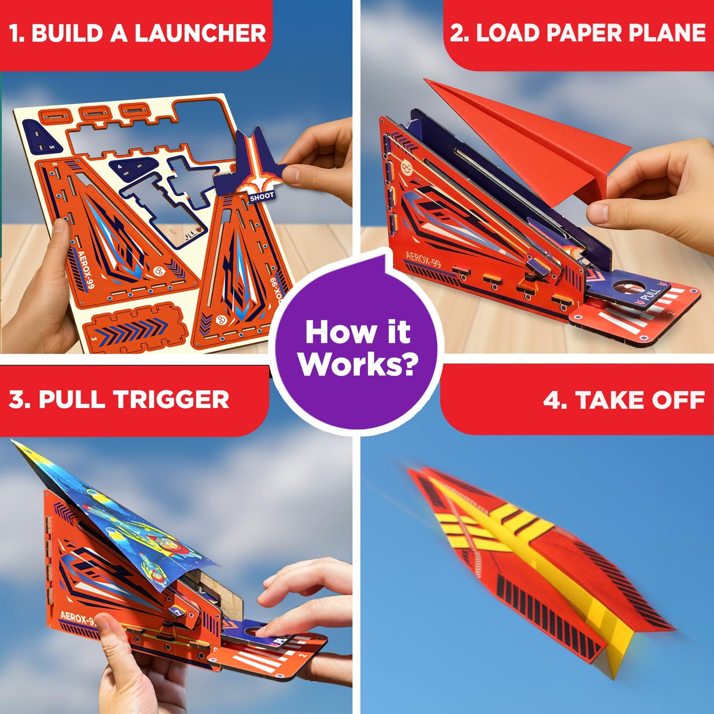 Doctor Jupiter Paper Airplane Book Kit, Crafts for Kids Ages 6+ | Birthday Gift Ideas for 6-7-8-9-10-11-12 Year Old Boys & Girls | Learning & Educational STEM Toy with 50 Paper Airplanes and Launcher