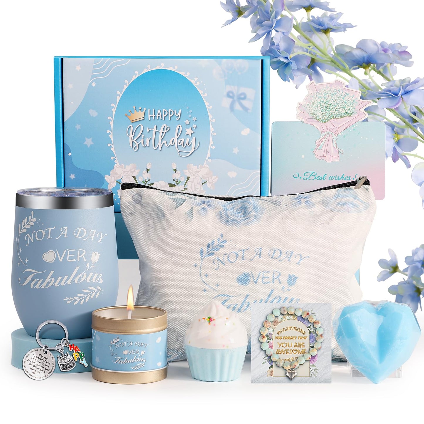 Birthday Gifts for Women, Relaxing Bath Set, Spa Gifts Basket Self Care for Women Friends, Mom ,Sister, Coworker, Wife, Girfriend