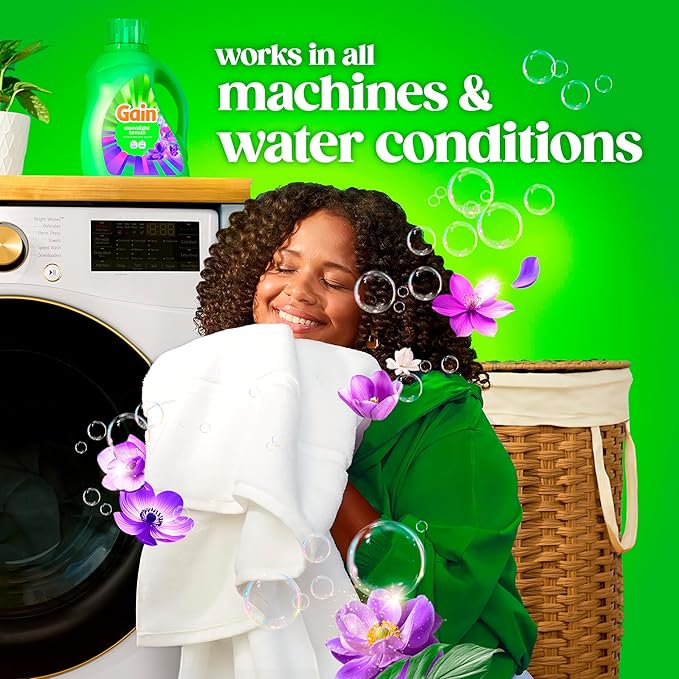 Gain Liquid Laundry Detergent with Odor Defense, Moonlight Breeze Scent, Laundry Soap For HE Washing Machines, 177 fl oz, 134 Loads (Packaging May Vary)