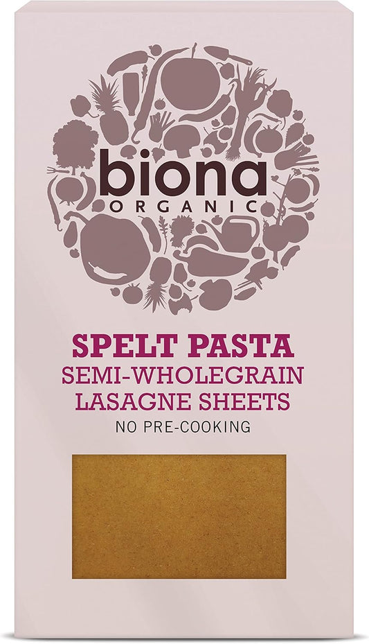 Biona Organic Spelt Pasta Semi-Wholegrain Lasagne Sheets 250g (Pack of 4)