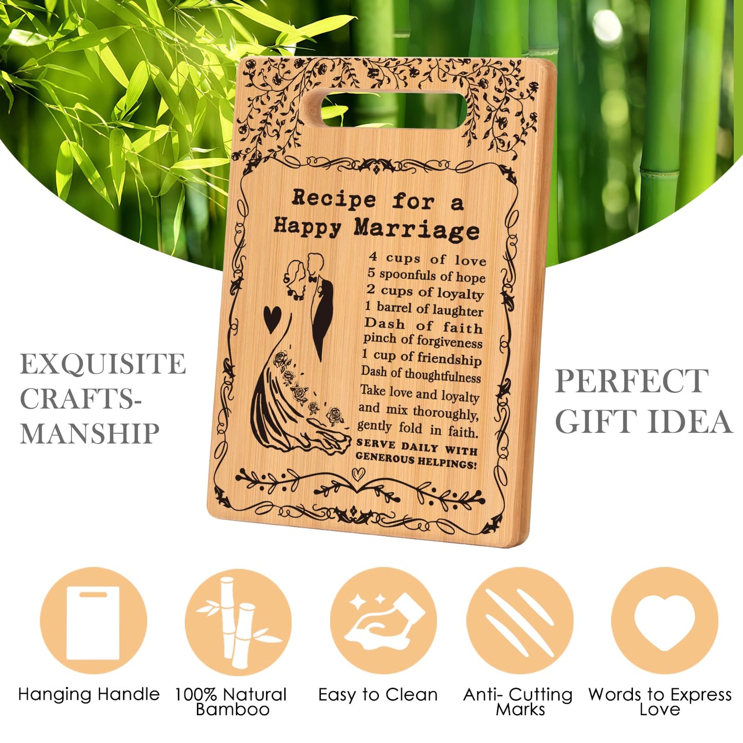 Wedding Gifts for Couples Marriage Cutting Boards Anniversary Newlywed Gift for Friend Inspiring Marriage Gifts Bridal Shower Gifts for Bride Cutting Boards for the Kitchen