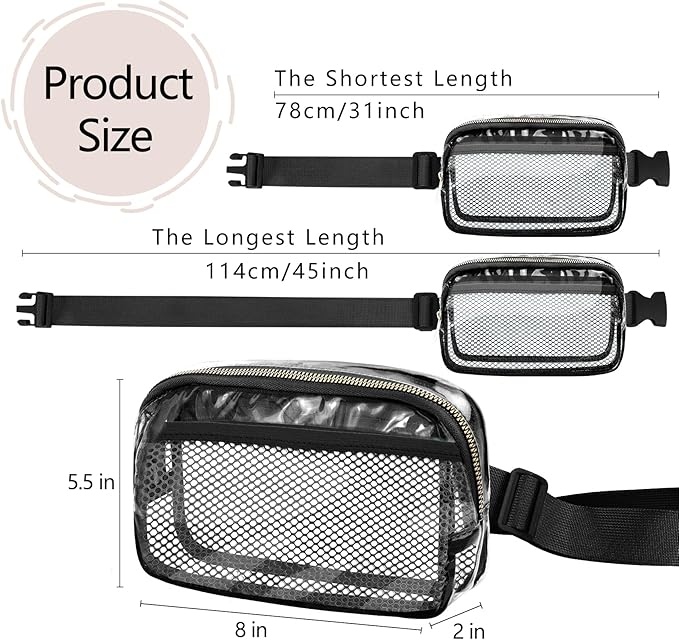 VOROLO Fanny Pack For Women And Men Crossbody Bag Belt Bag with Adjustable Strap Graduation Gifts Clear Orange-1