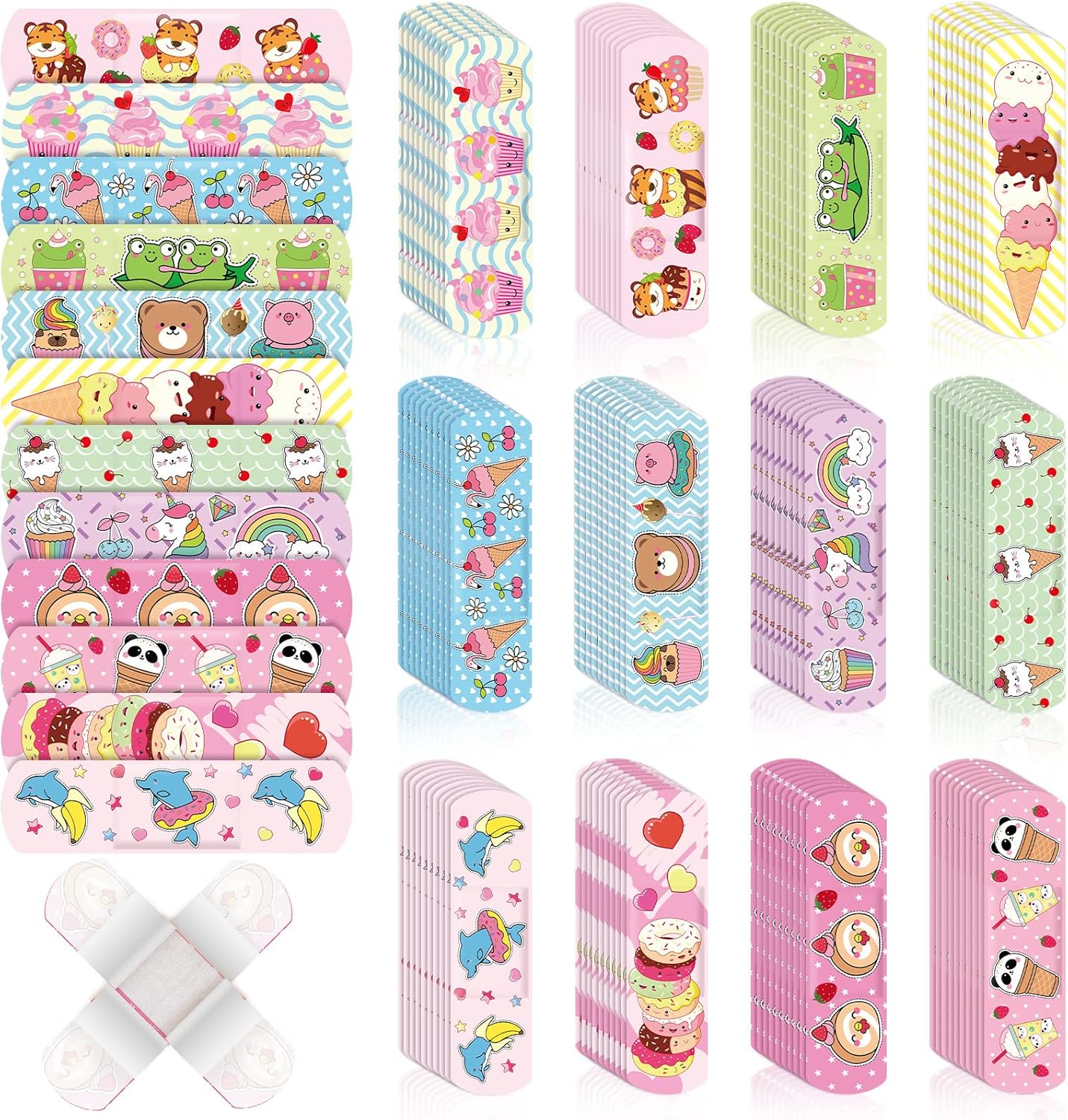Kids Adhesive Bandages Bulk Cute Cartoon Bandages for Kids Waterproof Breathable Protect Scrapes and Cuts for Girls Boys Children Toddlers(120 Pieces)