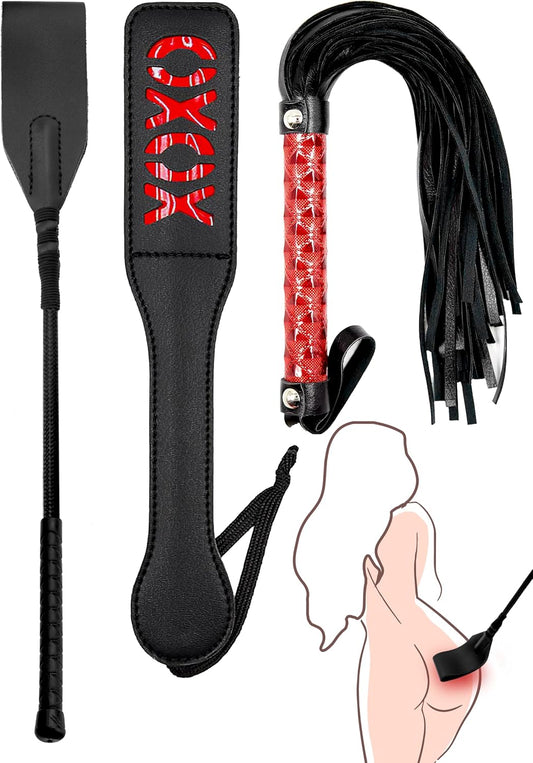 Adult Whip Spanking Paddle BDSM Sex Set Flogger Spanking Sex Soft Sex Paddles for Spanking Adult BDSM Kit