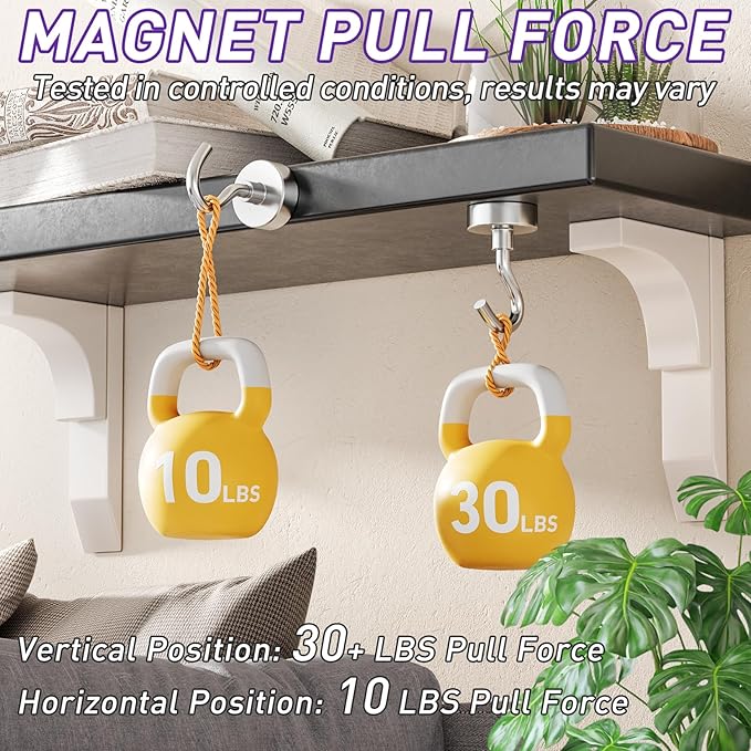60 Pack Magnetic Hooks for 2026 Cruise Cabins Beach Vacation 30lbs+ Heavy Duty Magnet with Hook Metal Magnetic Hooks for Kitchen Fridge Grills Hanging Magnet Hooks for Classroom Locker Whiteboard