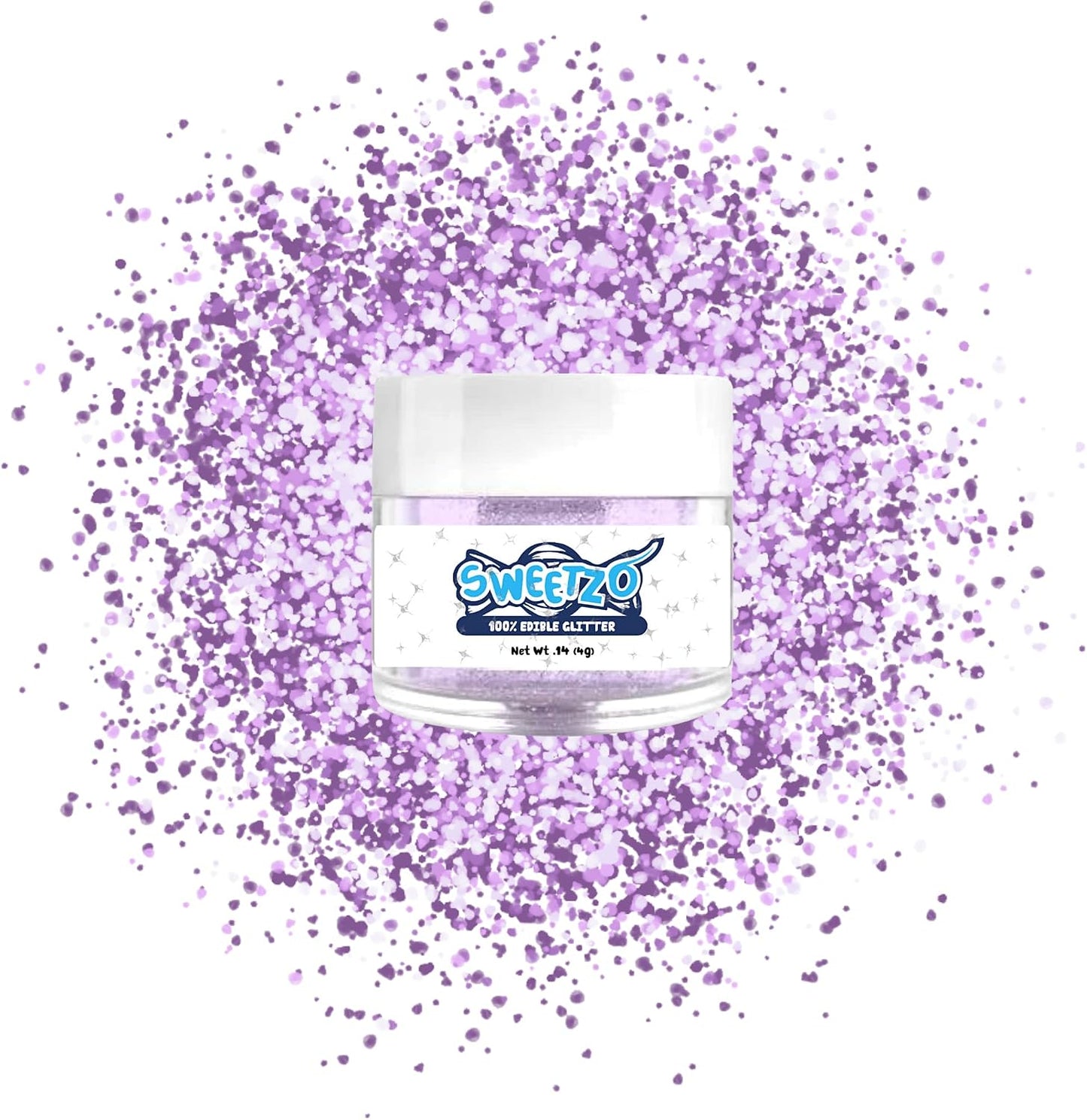 Food Grade Edible Glitter, Confectionary Luster Dust for Desserts and Drinks, Baking and Cake Decorating Supplies, 4 Grams (Light Purple) (Light Purple Edible Sugar)
