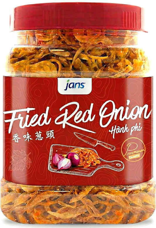 Fried Onions Crispy Topping by Jans | Crispy Fried Red Onion | Fried Onions for Biryana and More | Garnishing, Seasoning, Topping 8 oz