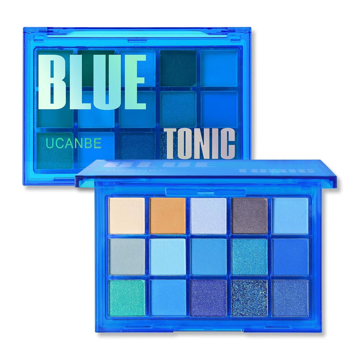 UCANBE Bright Neon Eyeshadow Makeup Palette-15 Shades High Pigmented Purple Blue Yellow Shimmer Matte Glitter Metallic Eyes Shadow Colorful Vibrant Creamy Make Up Pallets Kit - Blue Tonicâ¦