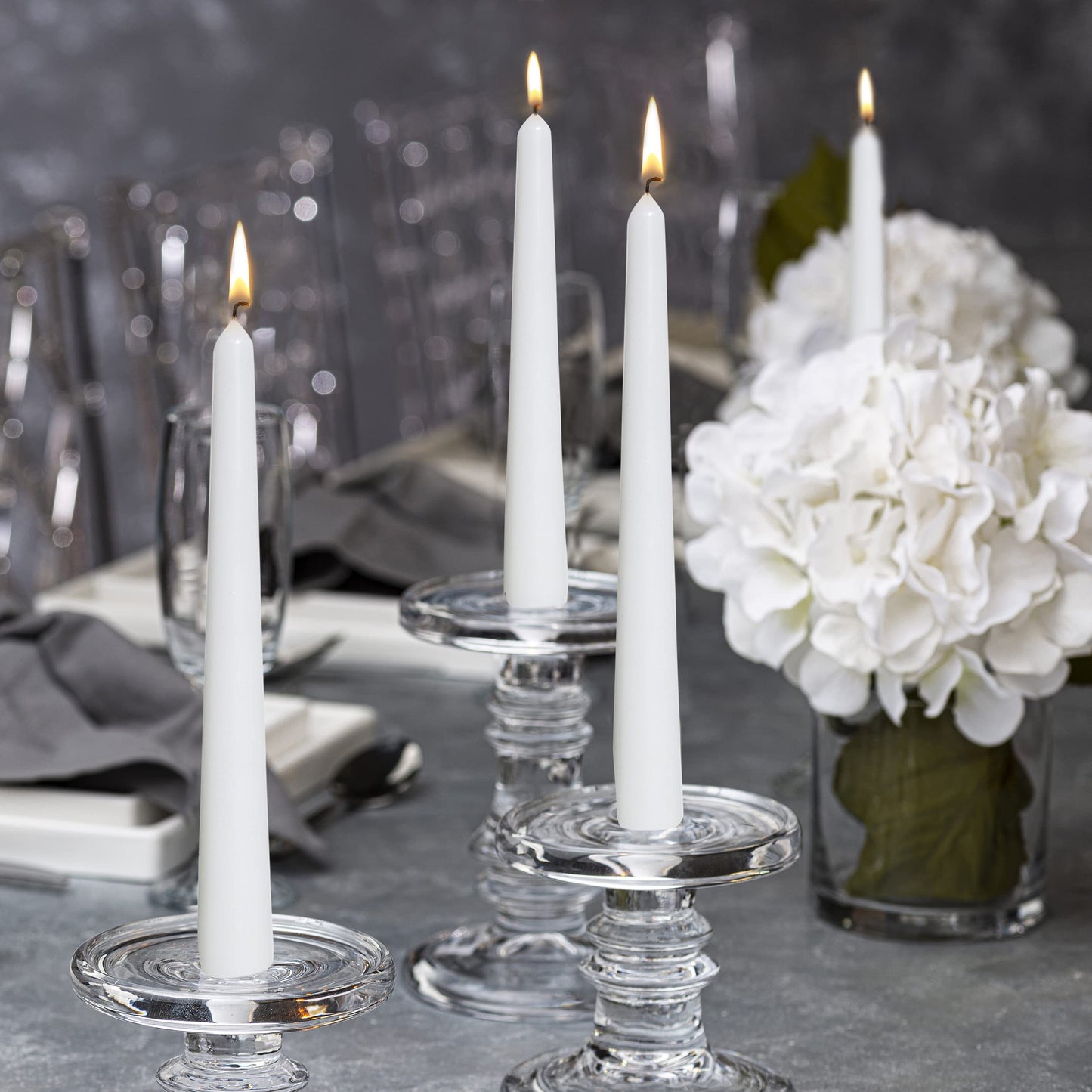 BOLSIUS Long White Taper Candles - Bulk Pack of 30 Count - 10-inch Unscented Household Candlesticks - Premium European Quality Wax - 8 Hour Long Burning Candles for Home Décor, Weddings & Parties