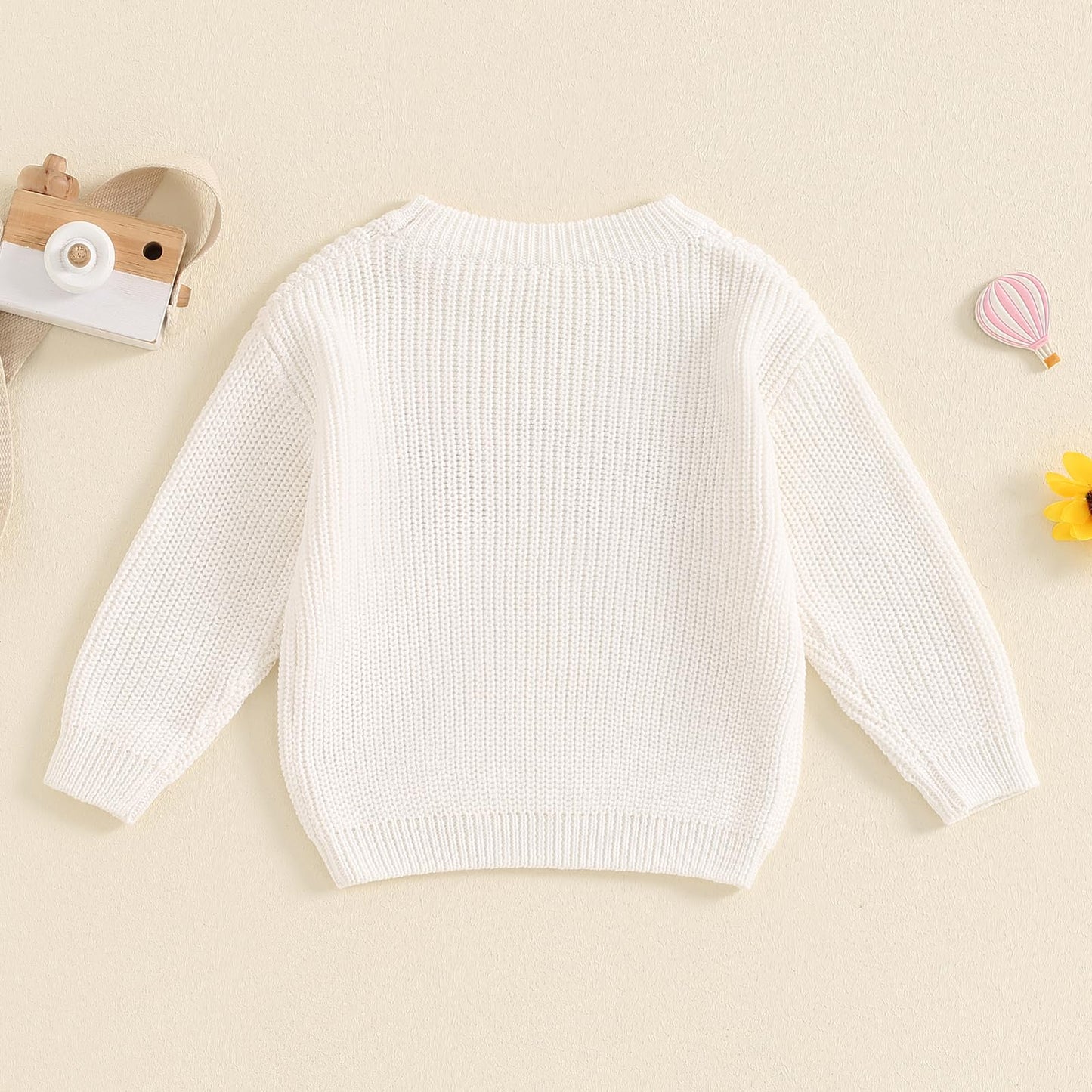 VISGOGO First Birthday Outfit Girl 1st Birthday Boy Gifts Sweatshirt Girls One Birthday Sweater Knitted Tops Fall Winter (A White, 12-18 Months)