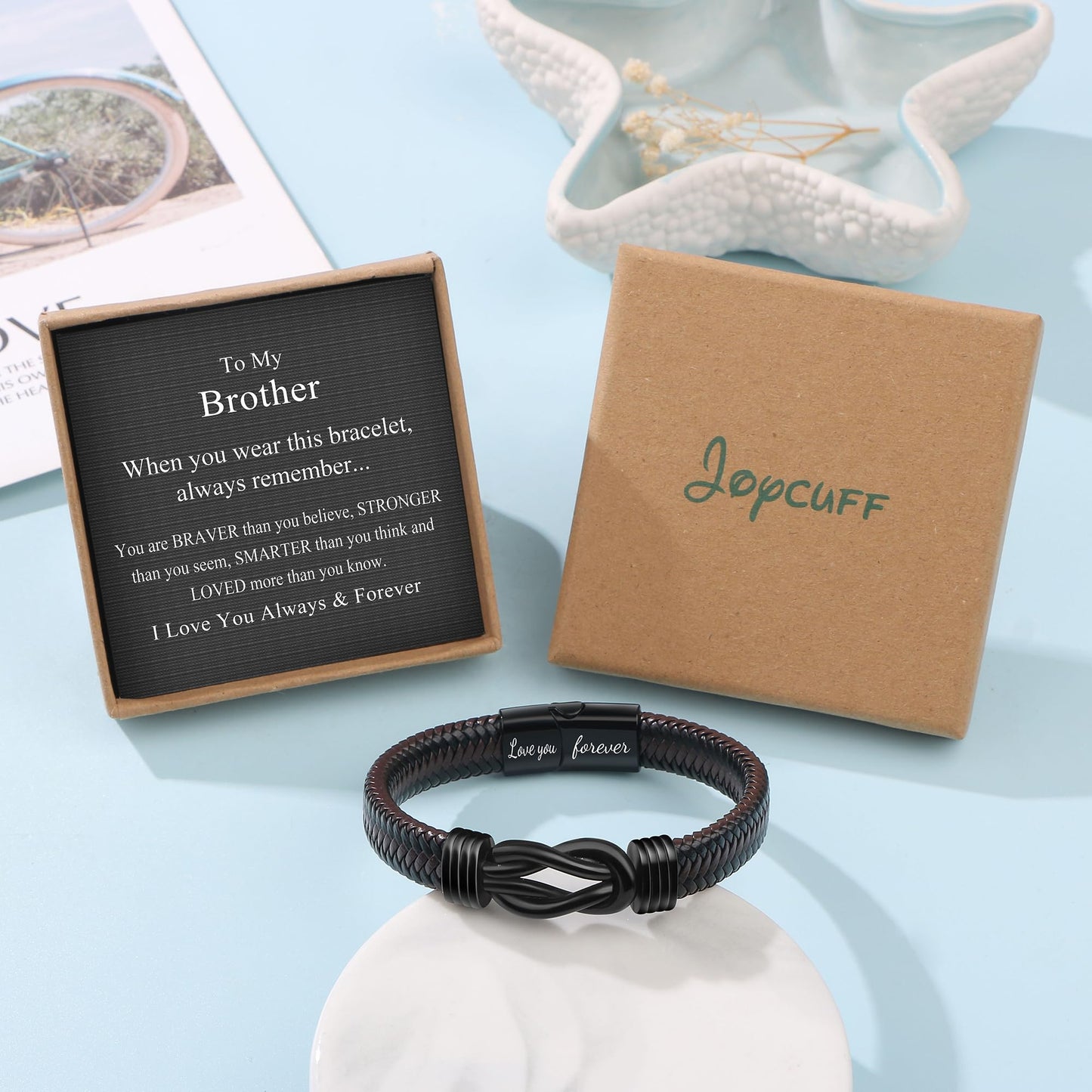 JoycuFF Brother Birthday Gifts Knot Bracelet from Sister, Anniversary Christmas Birthday Gifts Unique Bracelets for Brother Forever Linked Together