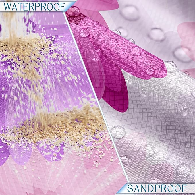BYDOLL Beach Blanket Waterproof Sandproof 78''×81'' Suits1-4 Adults Compact Lightweight Oversized Sand-Free Blanket Large Picnic Mat for Beach Travel Camping Hiking