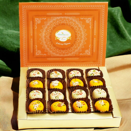 Ghasitaram Gifts Indian Sweets - Sugarfree Mawa Peda (kesar)(400 gms)