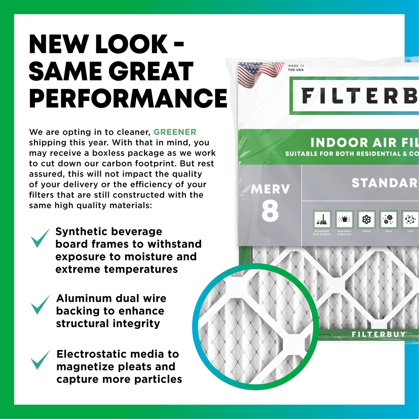 Filterbuy 20x27x1 Air Filter MERV 8 Essential Dust & Allergy Defense (6-Pack), Electrostatic Pleated HVAC AC Furnace Filters Replacement, Made in USA (Actual Size: 20.00 x 27.00 x 0.75)