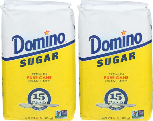 Domino, Granulated White Sugar, 4 lb (Pack of 2)