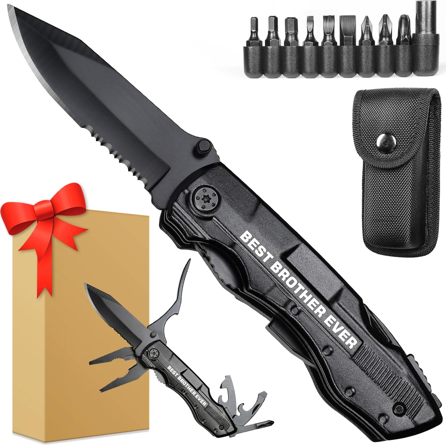 Gifts for Brother,”BEST BROTHER EVER”Multitool Knife,Brother Christmas Gifts,Birthday Gifts Ideas for Brother,Brother Gifts from Sister,Gifts for Brother Gadget,Best Brother Gifts