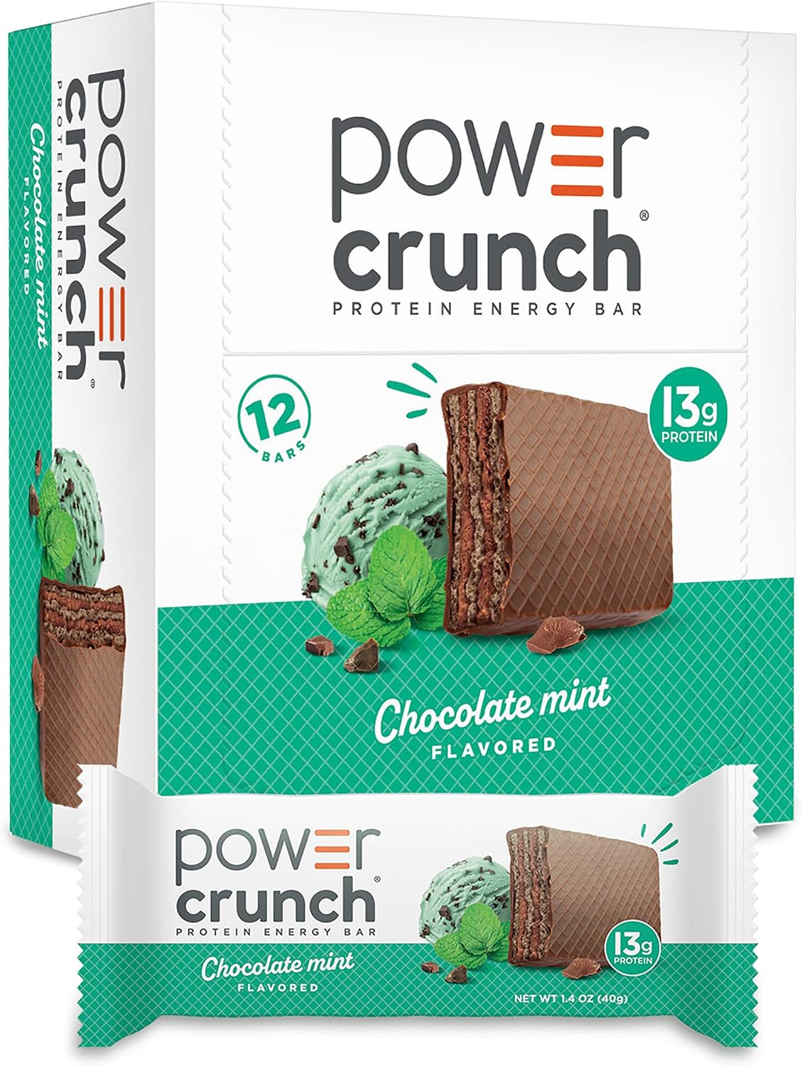 Power Crunch Protein Energy Bars, Chocolate Mint 16.9oz