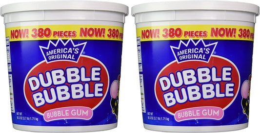 Dubble Bubble Tub, Original Flavor, 380-Count, 60.3 Oz(3.7 lb) (Pack of 2)