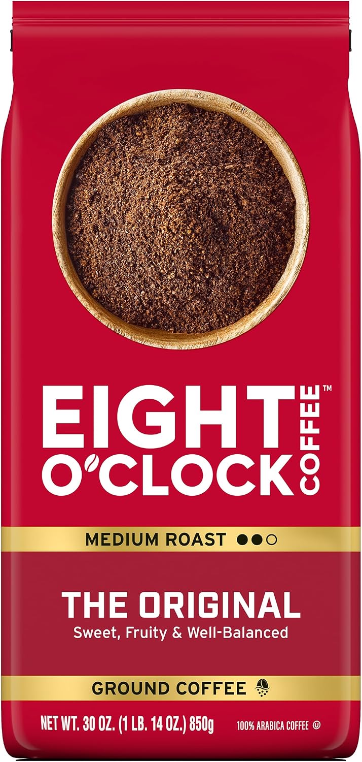 Eight O'Clock Coffee The Original, Medium Roast Ground Coffee 100% Arabica, Sweet, Fruity, Well Balanced, 30 Ounce (Pack of 1)