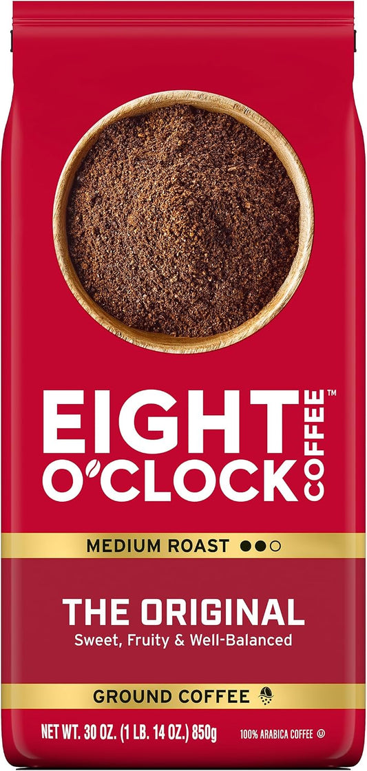 Eight O'Clock Coffee The Original, Medium Roast Ground Coffee 100% Arabica, Sweet, Fruity, Well Balanced, 30 Ounce (Pack of 1)