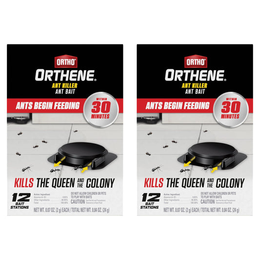 Ortho Orthene Ant Killer Ant Bait - Indoor Ant Killer, Kills the Queen and the Colony, 12 Bait Stations (2-Pack)