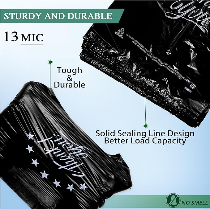 YoYoRain Black Thank you T shirt bag, Grocery shopping bag Reusable and Disposable Supermarket Bag 11''x6''x21'' 200PCS