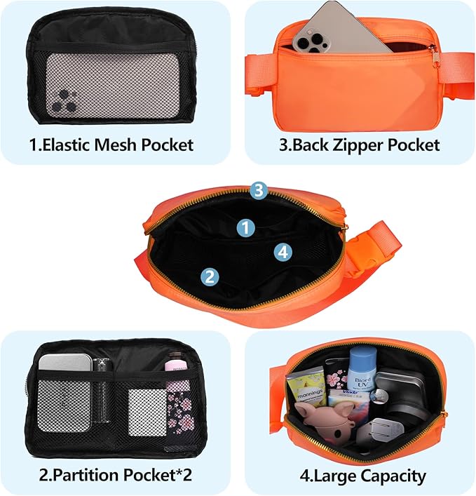 VOROLO Fanny Pack For Women And Men Crossbody Bag Belt Bag with Adjustable Strap Graduation Gifts