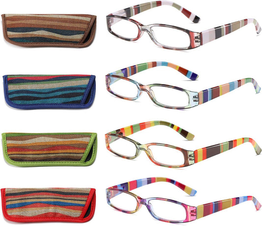 Reading Glasses Fashion Ladies Readers Spring Hinge with Pattern Print Eyeglasses for Women