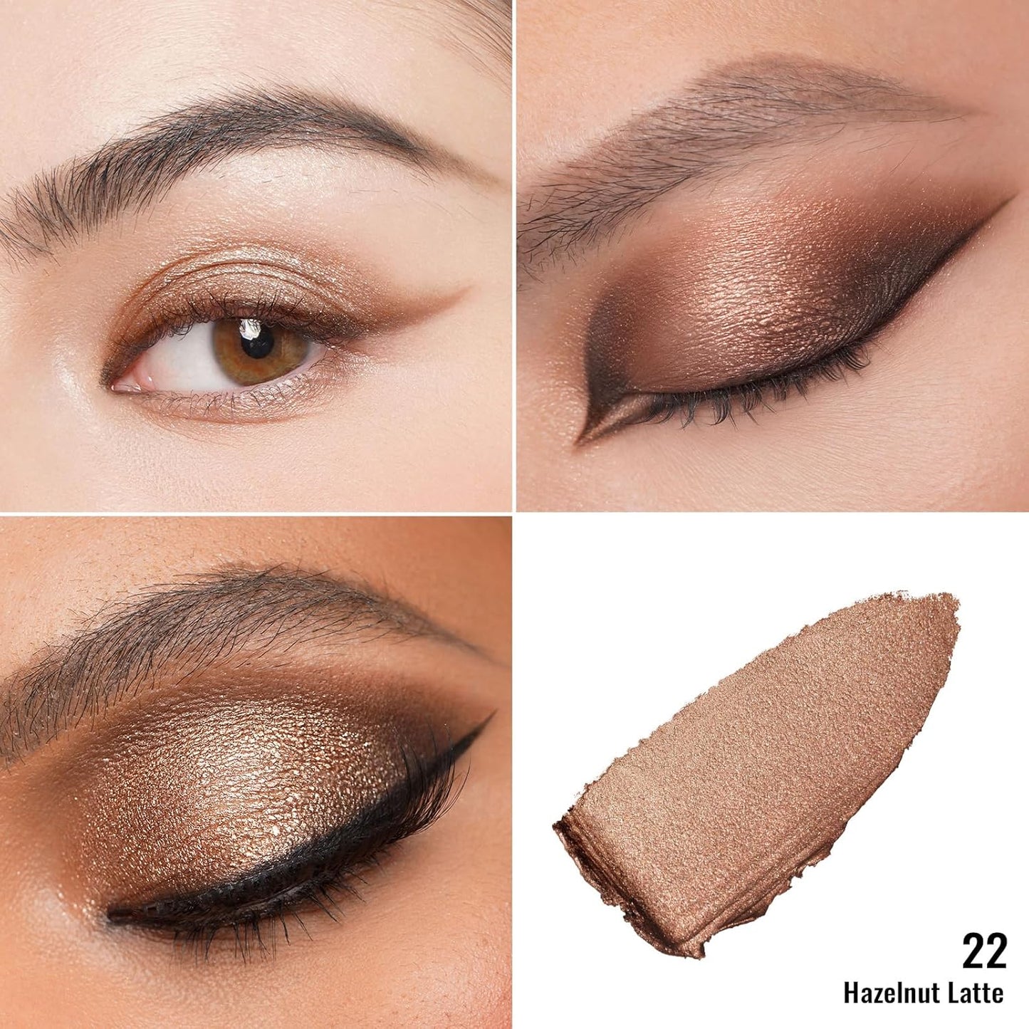 Oulac Shimmer Cream Eyeshadow also for Highlighter Blendable Eye Shadow Waterproof&Long Lasting with Moisturizing Formula Soft Shimmer Eye Make-up,Vegan & Cruelty-Free,6g 22
