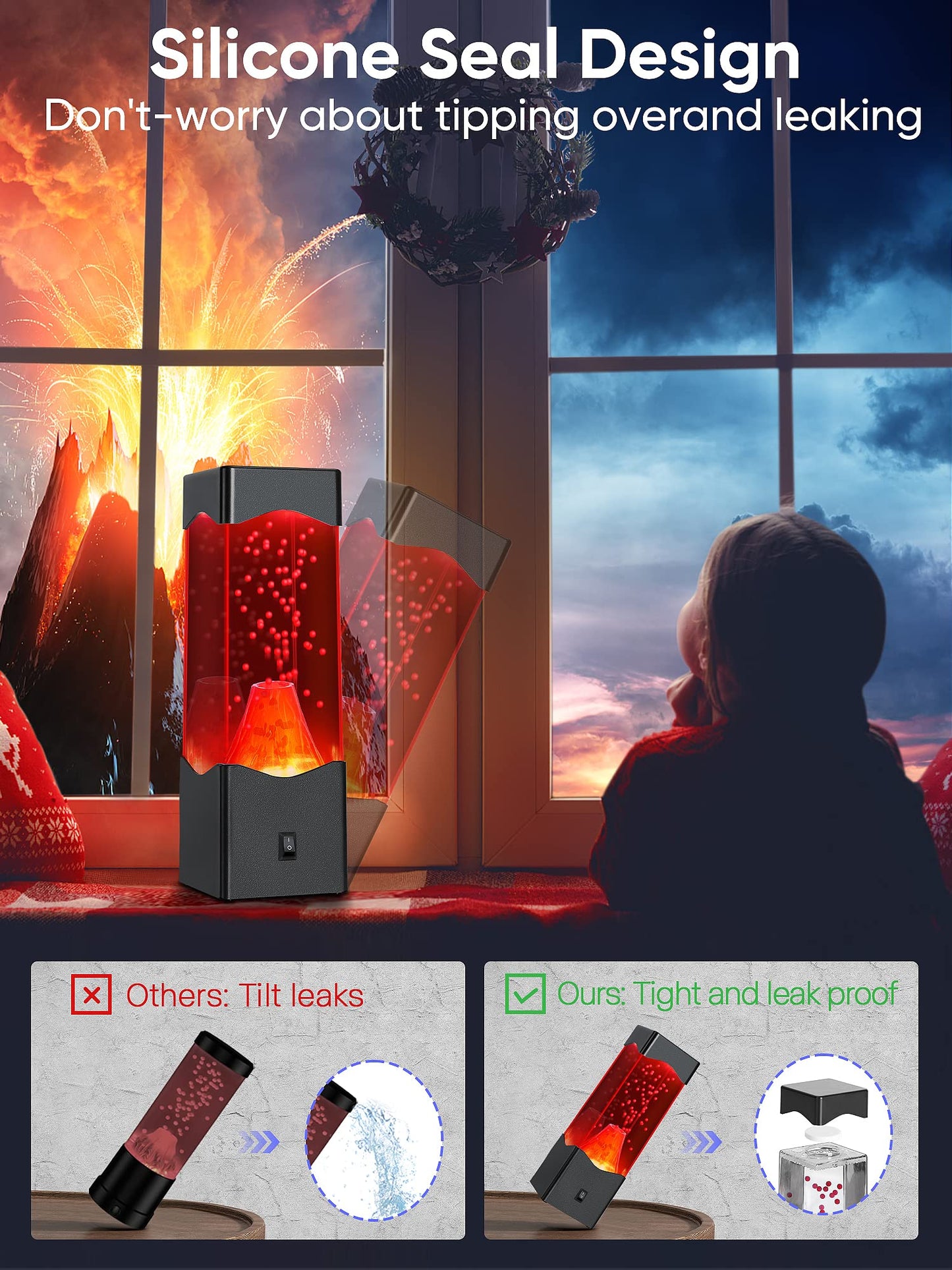 TNOIE Night Light for Kids,USB Powered Volcano Lamps,Relaxing Nightlight for Kids & Adults,Room Office Desktop Volcano Decoration Mood Night Light, Novelty Gifts for Adults Boys Girls